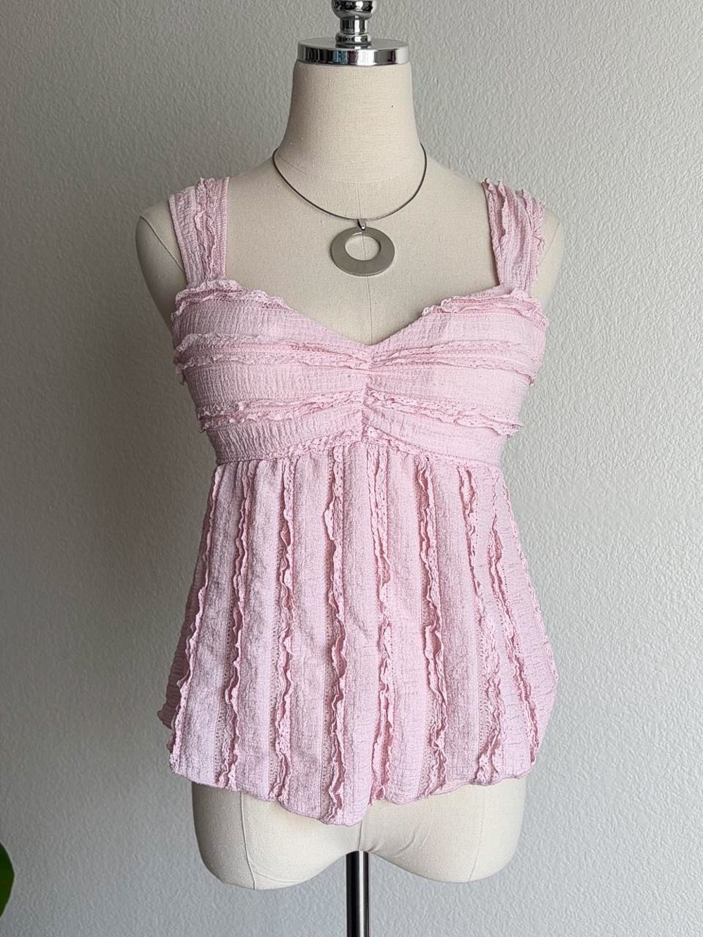 Derek Heart Pink Ruffle Tank